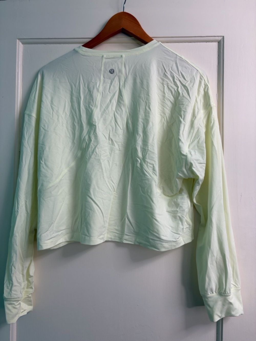 lululemon athletica Pale Yellow Long-Sleeve Crop Top